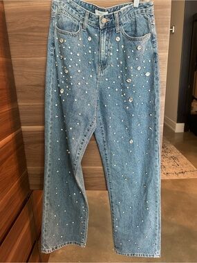 Forever 21 Blue Jeans with Crystal Embellishments, 90’s fit